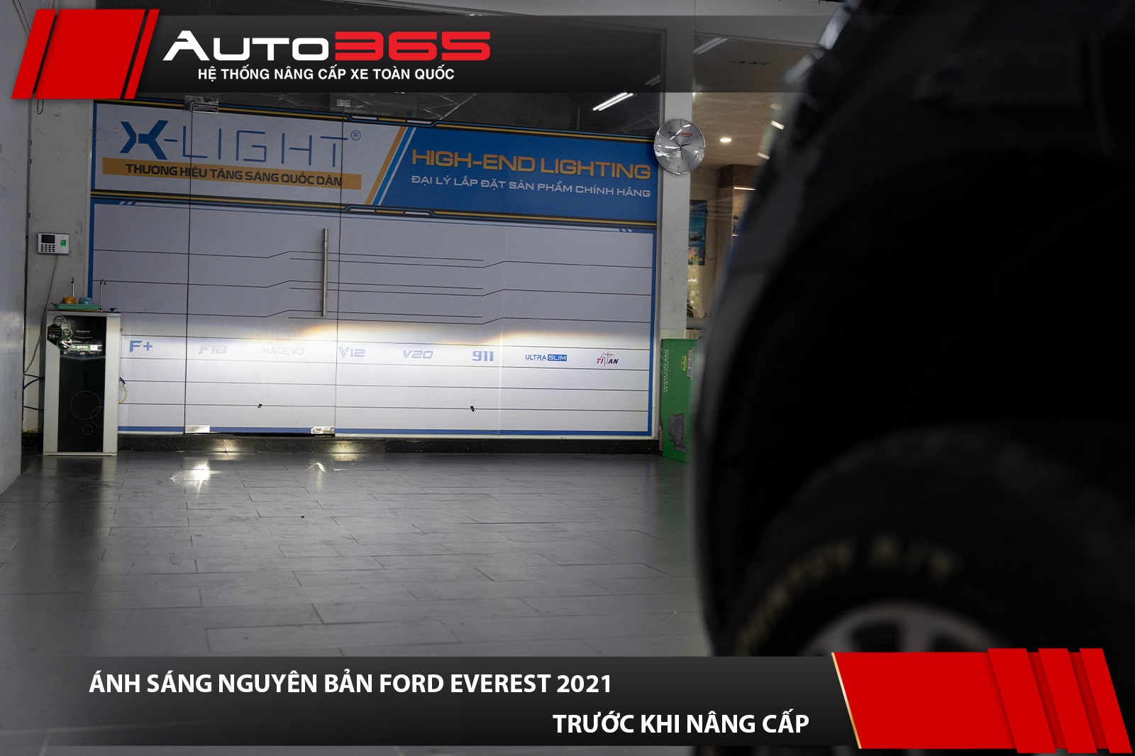 Ánh sáng nguyên bản Ford Everest 2021 bản Titanium trước khi thực hiện ca thi công.